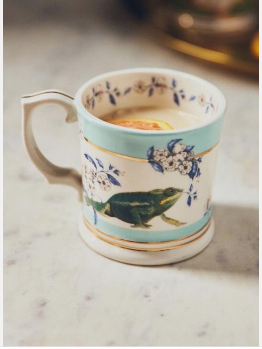 NEW In Box Lou Rota Nature Table Stoneware Chameleon Mug